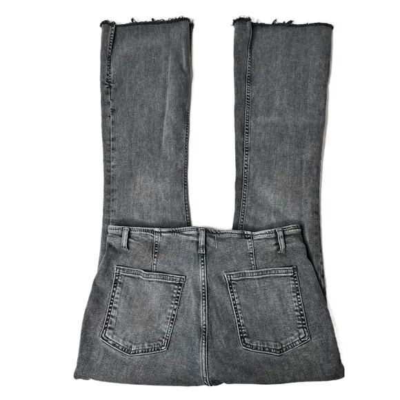 Free People We The Free Level Up Slit Slim Flare Jeans Ridge Grey size 32 - Picture 9 of 16